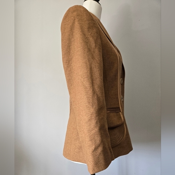 LAURÈL lightweight Wool and Angora Tan Brown Blazer. Size 34/ Small - Picture 6 of 14